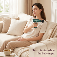 Ten minutes while the baby naps — using the Tendra massager one-handed